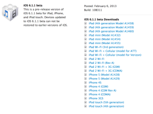 apple ios 6.1.1 beta