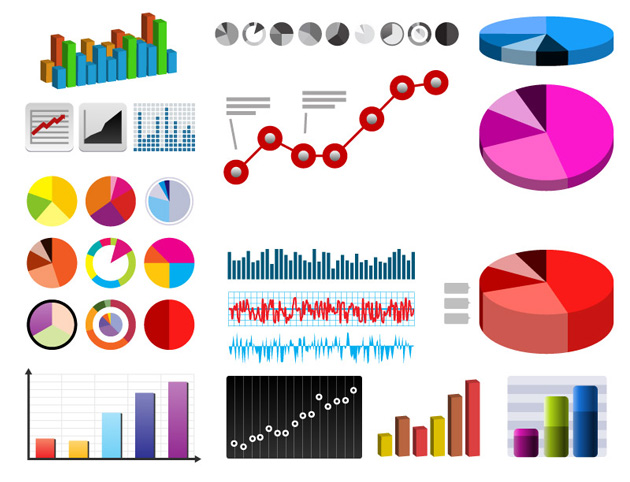 CHARTS AND GRAPHS IN VECTOR FORMAT