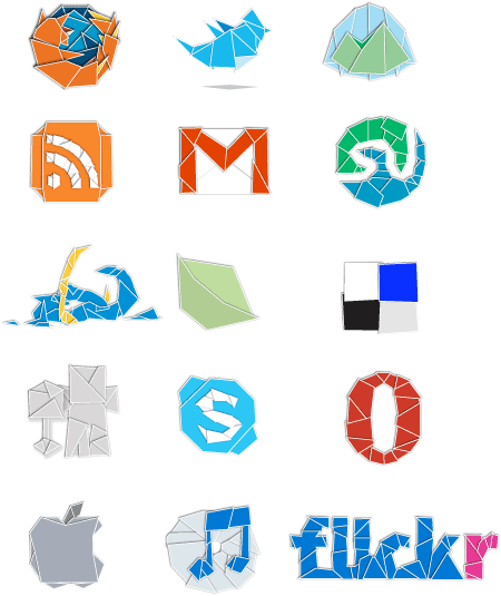 Origami social media icons